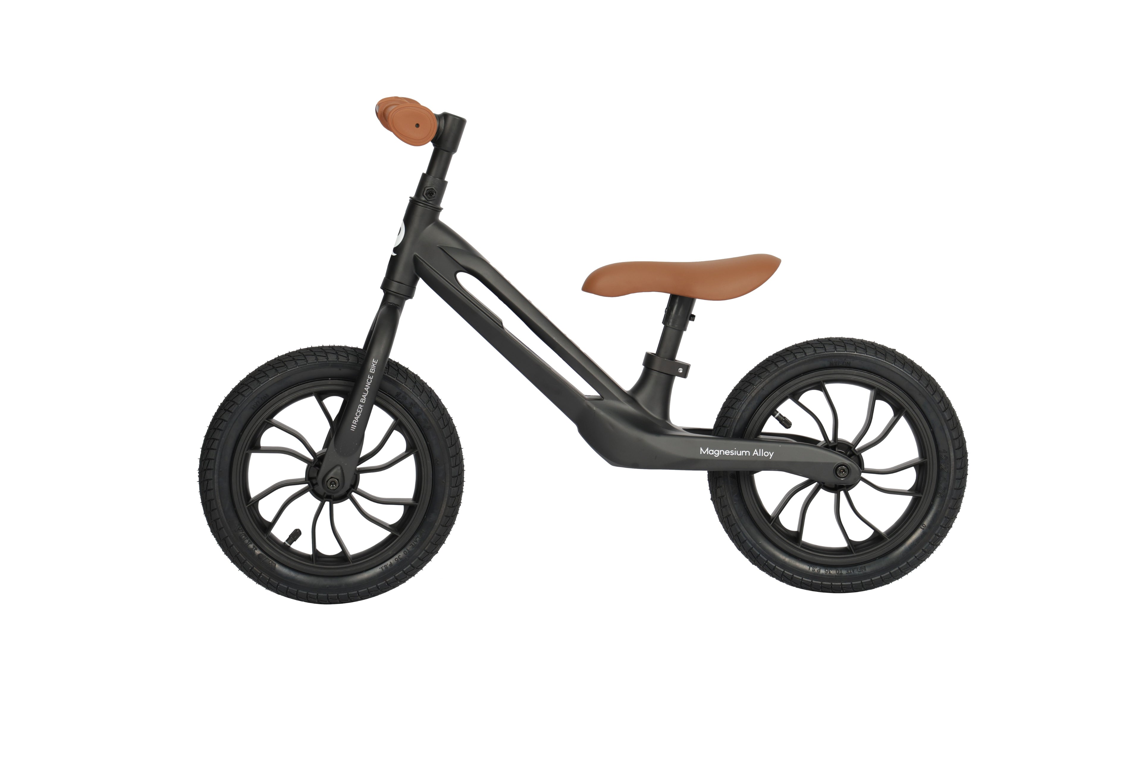 QPlay Racer Air Titanium Balance Bike – Black/Brown