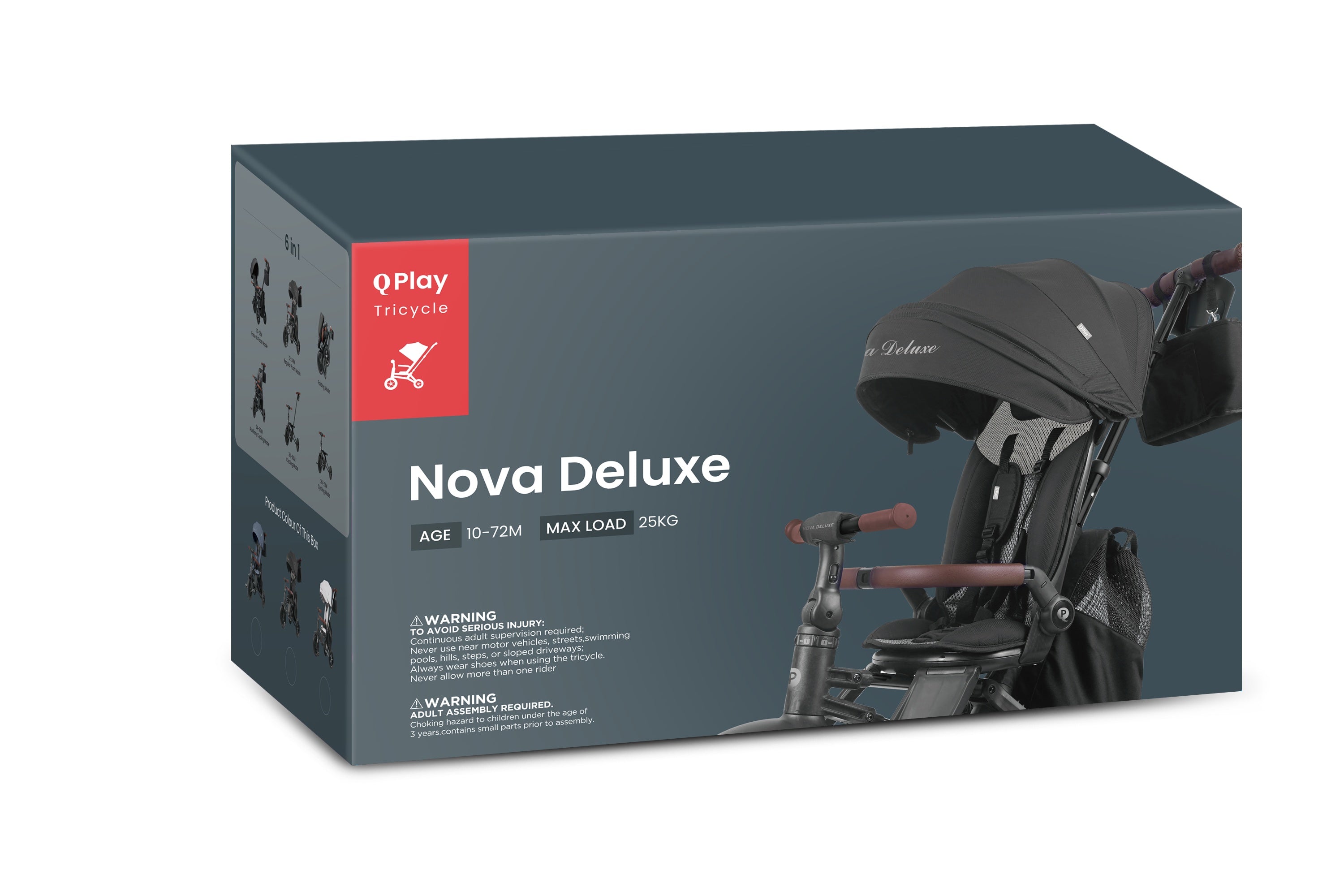 QPlay Nova Deluxe Tricycle – Grey
